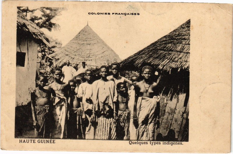 PC HAUTE-GUINEE QQS TYPES INDIGENES ETHNIC TYPES GRENCH GUINEA (a29147)