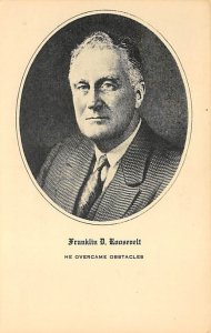 Franklin D. Roosevelt He Overcame Obstacles View Postcard Backing 