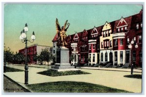 1912 Mt. Royal Ave Confederate Soldiers & Sailors Monument Baltimore MD Postcard 