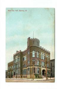 New City Hall Quincy Illinois 1910c postcard