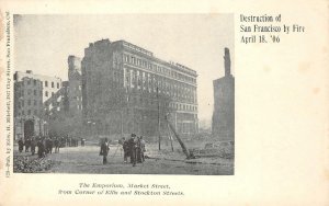 The Emporium, Market Street San Francisco 1906 Earthquake, Fire Vintage Postcard