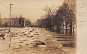 J70/ Warren Ohio RPPC Postcard c1913 Flood Disaster Main Street 245