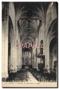 Old Postcard Bourg Interior of Notre Dame