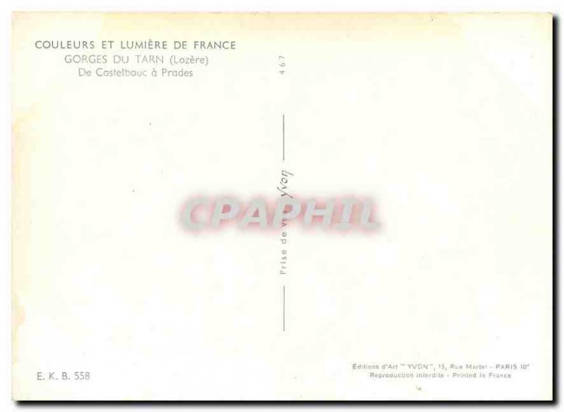 Postcard Modern Colors and Light of France Gorges du Tarn (Lozere) Castelbouc...