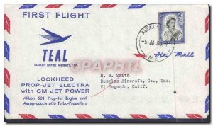 Letter US 1st Flight Lockheed Electra Jet Prop Jet Power GM Auckland May 1, 1960