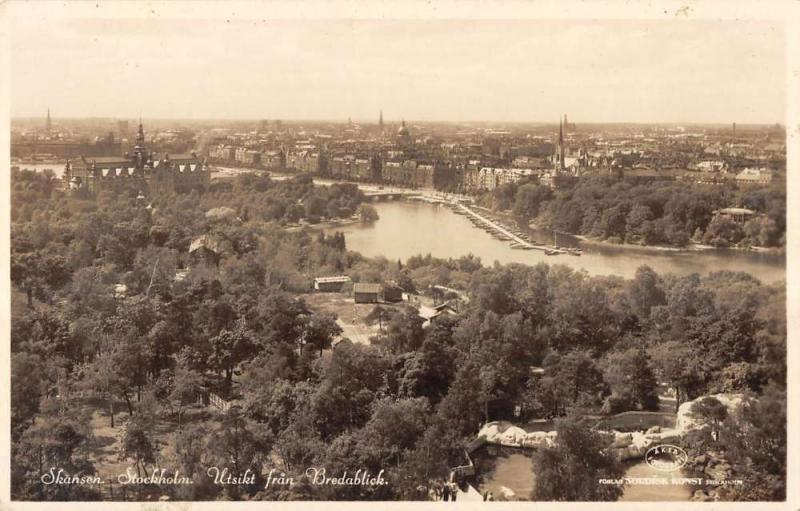 Stockholm Sweden Skansen View From Bredablick Real Photo Antique Postcard K10976