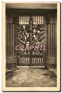 Old Postcard Monument Bayonet Trench iron entrance door to forge Militaria
