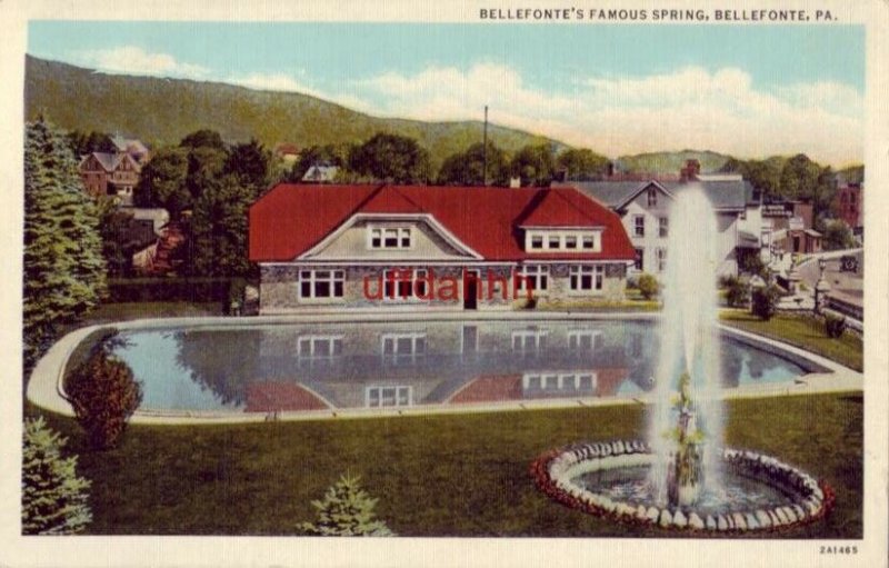 BELLEFONTE'S FAMOUS SPRING BELLEFONTE, PA 1938