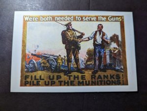 Mint France Recruitment WWI Postcard Both Needed Guns Fill Ranks Pile Munitions