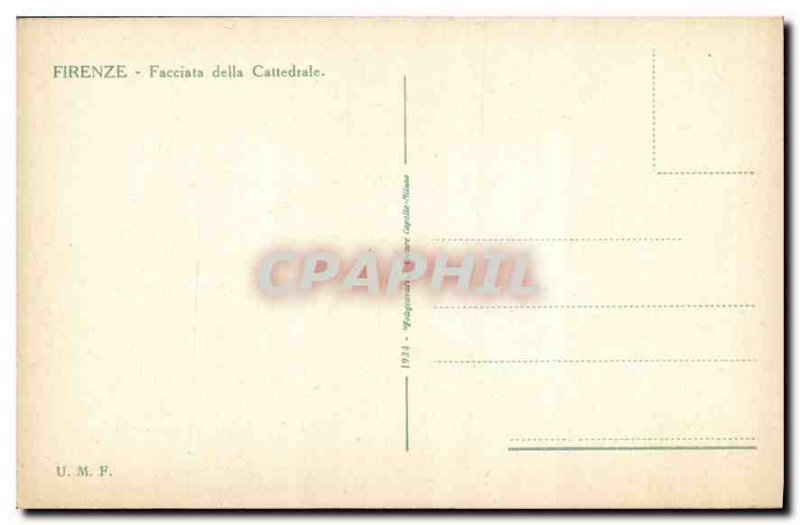 Old Postcard Firenze Facciata della Cattedrale