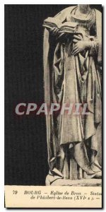 Old Postcard Bourg Brou Church Statue of Philibert the Fair XVIs