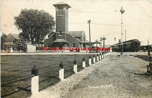 Depot, Nebraska, Fremont, RPPC, Union Railroad Station, Train