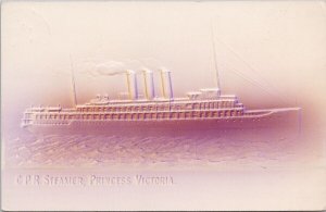 SS 'Princess Victoria' Ship CPR Steamer BC Airbrushed Embossed AEB Postcard H23