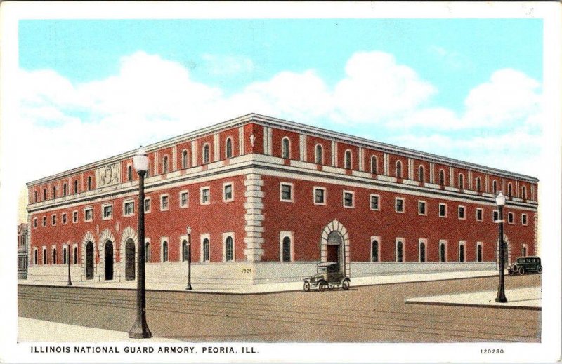 Peoria, IL Illinois  ILLINOIS NATIONAL GUARD ARMORY  ca1920's Vintage Postcard