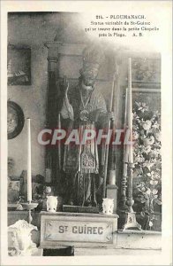Postcard Old Ploumanach real Statue of St Guirec found in the small chapel ne...