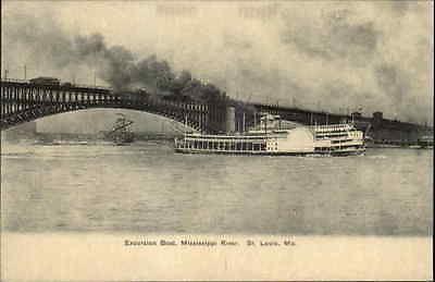 ST LOUIS MO Excursion Boat Mississippi River BRIDGE VIEW ...