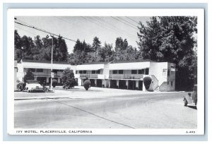 Vintage RPPC Ivy Motel. Placerville, California Vintage Cars. Postcard F112E