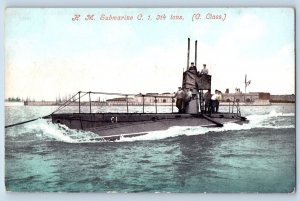 Ireland Postcard Men Outside H.M. Submarine C Class c1910 Unposted Antique