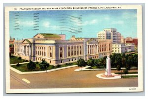 Vintage 1936 Postcard Franklin Museum & Board of Education Bldg Philadelphia PA