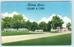 DeQUEEN, Arkansas AR ~ Roadside SHADY GROVE COURT & CAFE c1940s Linen Postcard