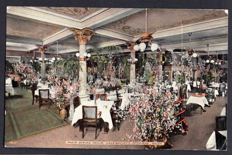 Washington SPOKANE Interior Main Dining Room, Davenports pm1915 - DB