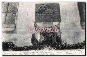 Old Postcard The Great War in Champagne Body Cotemal Placee Commemoralite the...