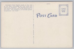 Government Building~State Capitol From Monuments Denver CO~Vintage Postcard