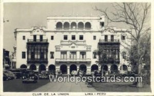 Club de la Union Lima, Peru Postal Used Unknown 