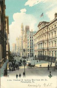 Beautiful c1906 Postcard; Chestnut Street at 9th, Philadelphia PA posted