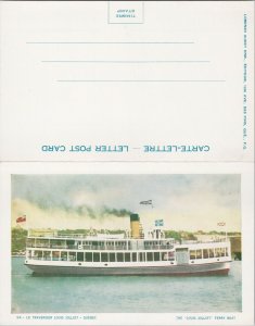 The Louis Jolliet Ferry Boat Quebec QC Unused Lorenzo Audet Folded Postcard G58