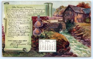 OTTAWA, IL Illinois ~ Ottawa  BANKING & TRUST Co.  CALENDAR 1910 Postcard