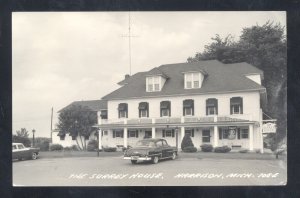 RPPC HARRISON MICHIGAN THE SURREY HOUSE OLD CARS VINTAGE REAL PHOTO POSTCARD