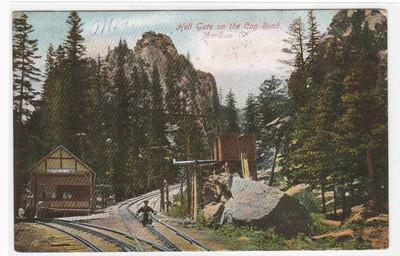 Hell Gate Cog Railroad Manitou Colorado 1909 postcard