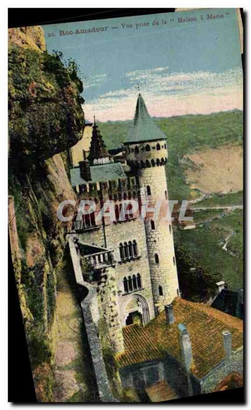 Old Postcard View Rocamadour Taking the Maison Marie