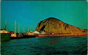 Grindstone Rock Fish Boats Cap-Aux-Meules Quebec Canada UNP Chrome Postcard C2