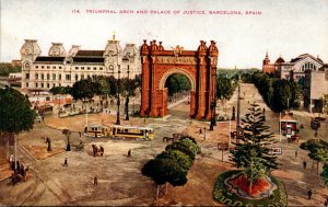 Spain Barcelona Triumphal Arch and Palace Of Justice