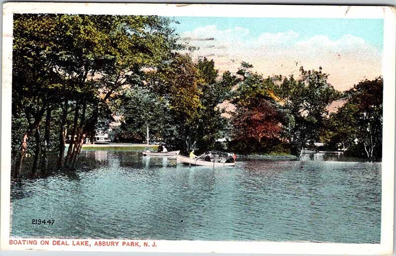 Postcard BOAT SCENE Asbury Park New Jersey NJ AN0386