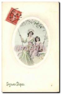 Old Postcard Fantaisie Child Easter