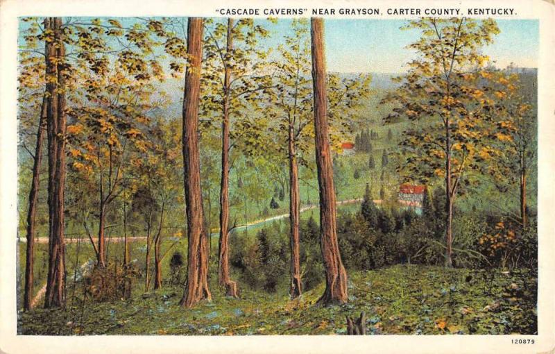 Grayson Kentucky Cascade Caverns Scenic View Antique Postcard K84840