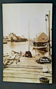 Mint Vintage Peggy's Cove Nova Scotia Canada Boats Wharves Houses RPPC