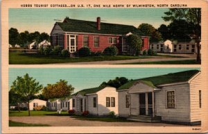 Linen Postcard Hobbs Tourist Cottages US 17 in Wilmington, North Carolina