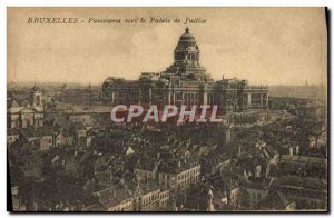 Brussels Old Postcard Panorama To The Courthouse