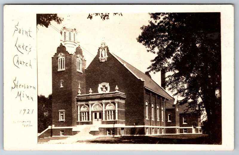 Sherburn Minnesota~St Luke's Catholic Church~Kearney Pastor~1921 RPPC