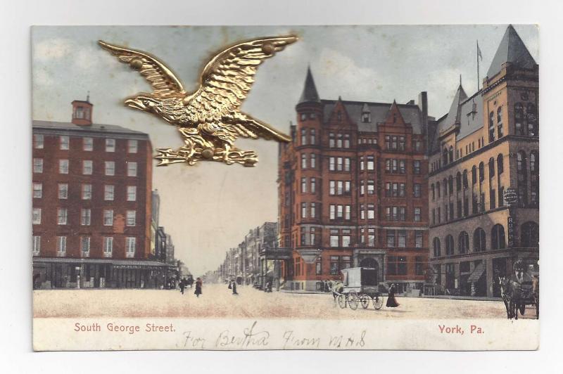 York PA South George Street Novelty Metal Gold Eagle Add-On 