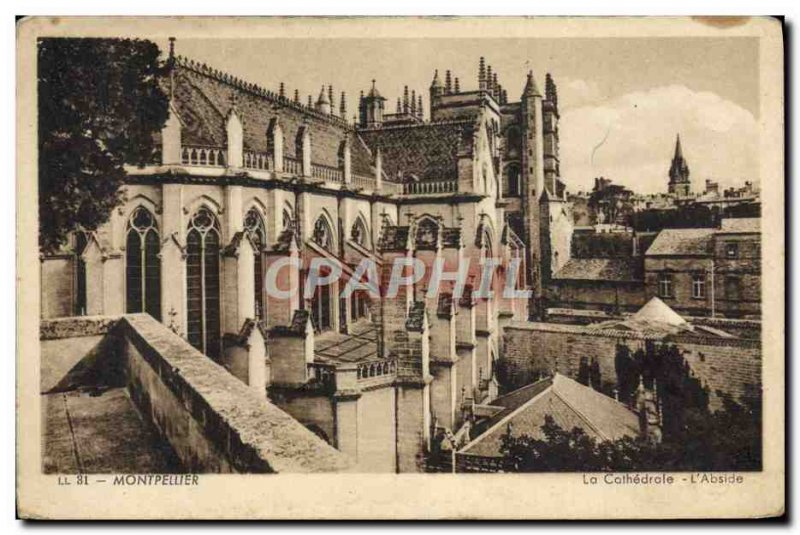 Old Postcard Montpellier La Cathedrale L & # 39Abside