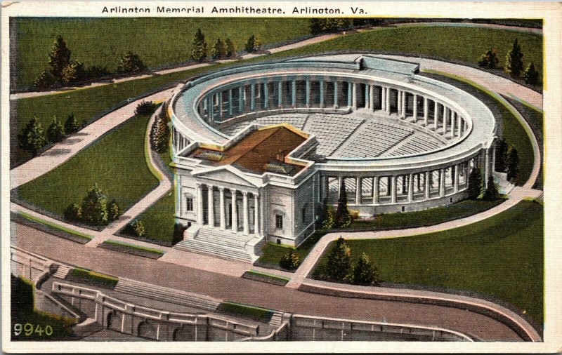Vtg Arlington Memorial Amphitheatre Arlington Virginia VA Postcard