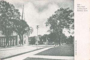 DANBURY CONNECTICUT  MAIN STREET~ST PETER CATHOLIC CHURCH POSTCARD 1910s