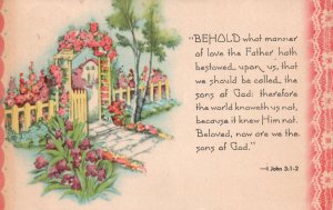 Vintage Postcard Behold What Manner Of Love The Father Hath Bestowed Upon Us