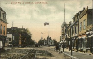 Everett MA Broadway c1910 Used Postcard