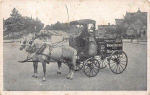 BROMO SELTZER HORSE DRAWN WAGON ADVERTISING MANCHESTER MARYLAND POSTCARD 1915